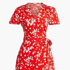 Wrap Dress - J. Crew, 10, Red Print